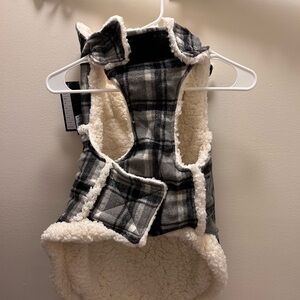Sherpa-Lined Plaid Dog Vest